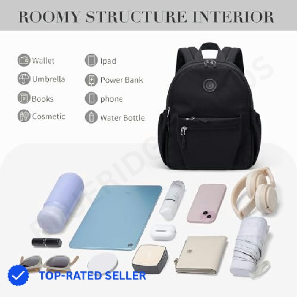 Lightweight Nylon Mini Backpack Daypack Versatile… - image 5